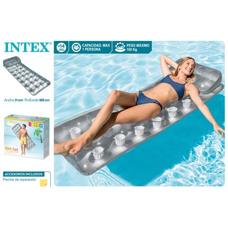 COLCHONETA VASOS CON ALMOHADA INTEX 188X71 CM