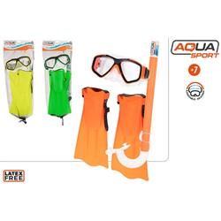 SET 3 PIEZAS DE BUCEO JUNIOR AQUASPORT SILICONA AJUSTABLE