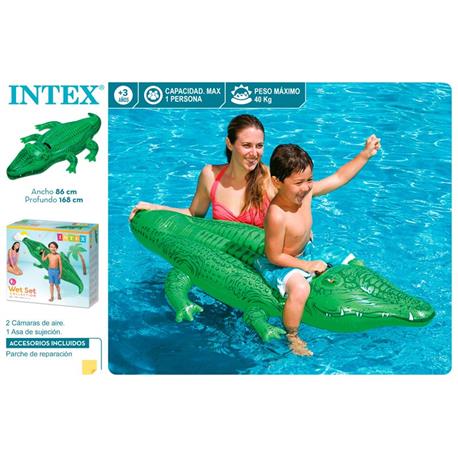 FLOTADOR COCODRILO INTEX 168X86 CM