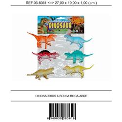 DINOSAURIOS BOCA-ABRE BOLSA 6pcs