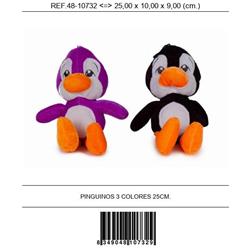 PELUCHE PINGUINOS 3 COLORES 25cm