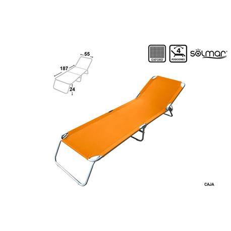 TUMBONA PLEGABLE ACERO LISO AZUL