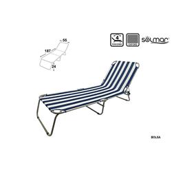 TUMBONA PLEGABLE ACERO CARLA MARINERA 187X55X24CM 4 POSICIONES