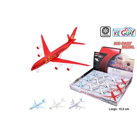 AVION METAL COMERCIAL RETRO FRICCIÓN