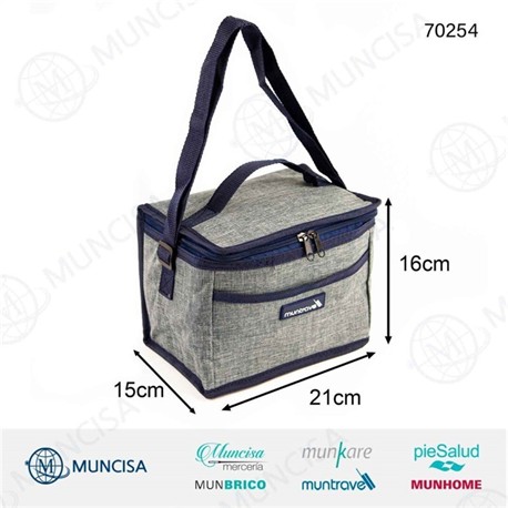 BOLSO NEVERA PLAYA 5L GRIS 21x15x16cm