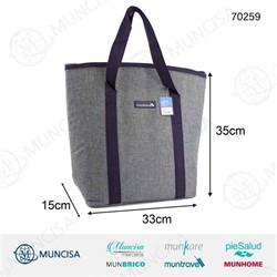 BOLSO NEVERA PLAYA 10L GRIS 33x15x35cm