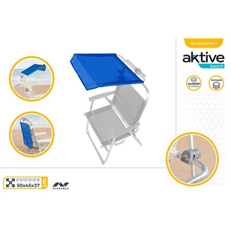 TOLDO PARA SILLA DE PLAYA AKTIVE AZUL 50X45X37 CM