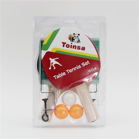 RAQUETA PIN PON C/ 3 PELOTAS ABS RED