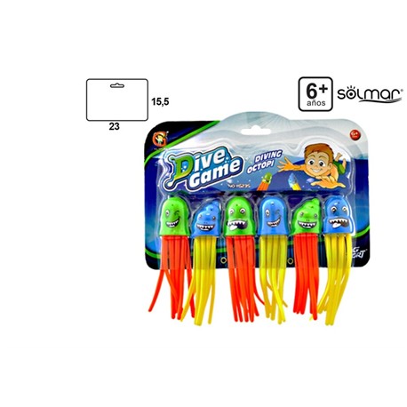 JUEGO BUCEO PULPOS BAJO EL AGUA SURTIDOS 6uds
