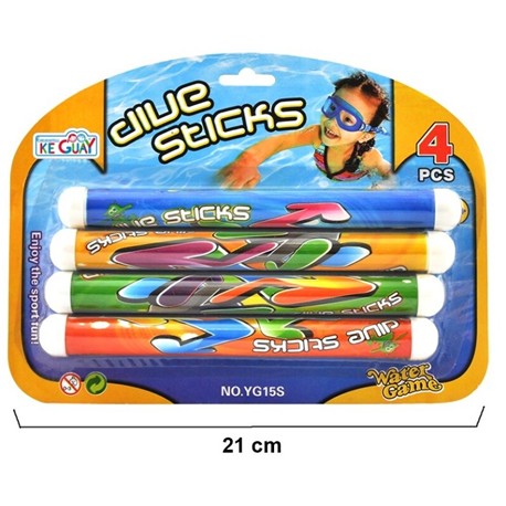 JUEGO BASTONES BUCEO 21 CMS 4P