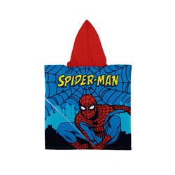 PONCHO SPIDERMAN CON CAPUCHA ROJO/AZUL
