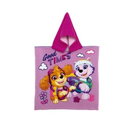 PONCHO PAW PATROL SKYE CON CAPUCHA LILA