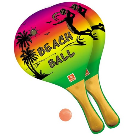 RAQUETA PLAYA RAINBOW + PELOTA