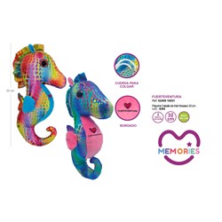 PELUCHE CABALLO DE MAR FUERTEVENTURA MOSAICO SURTIDO 32cm